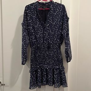 Aqua blue and white dress